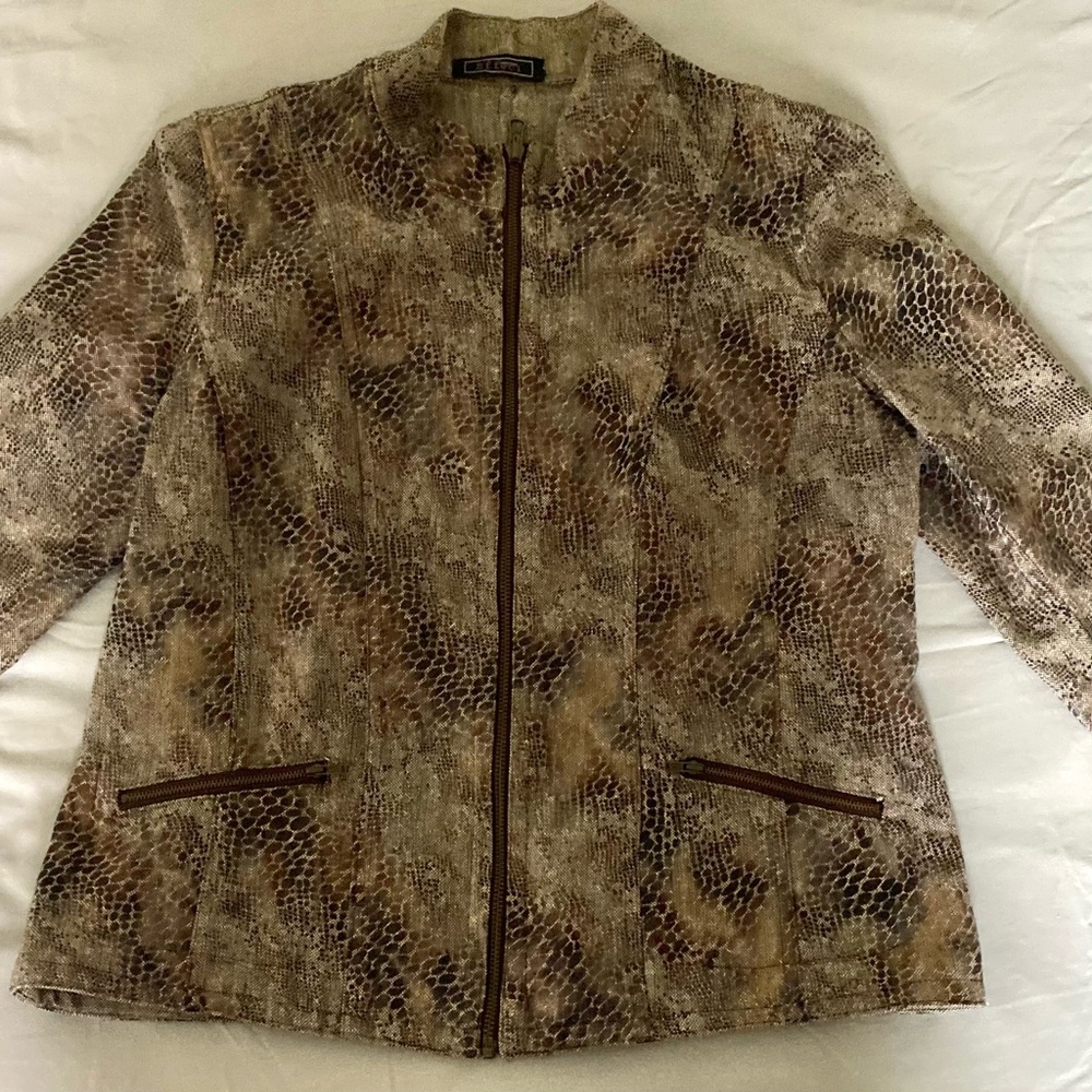 Tan and Brown Snake Print Jacket
